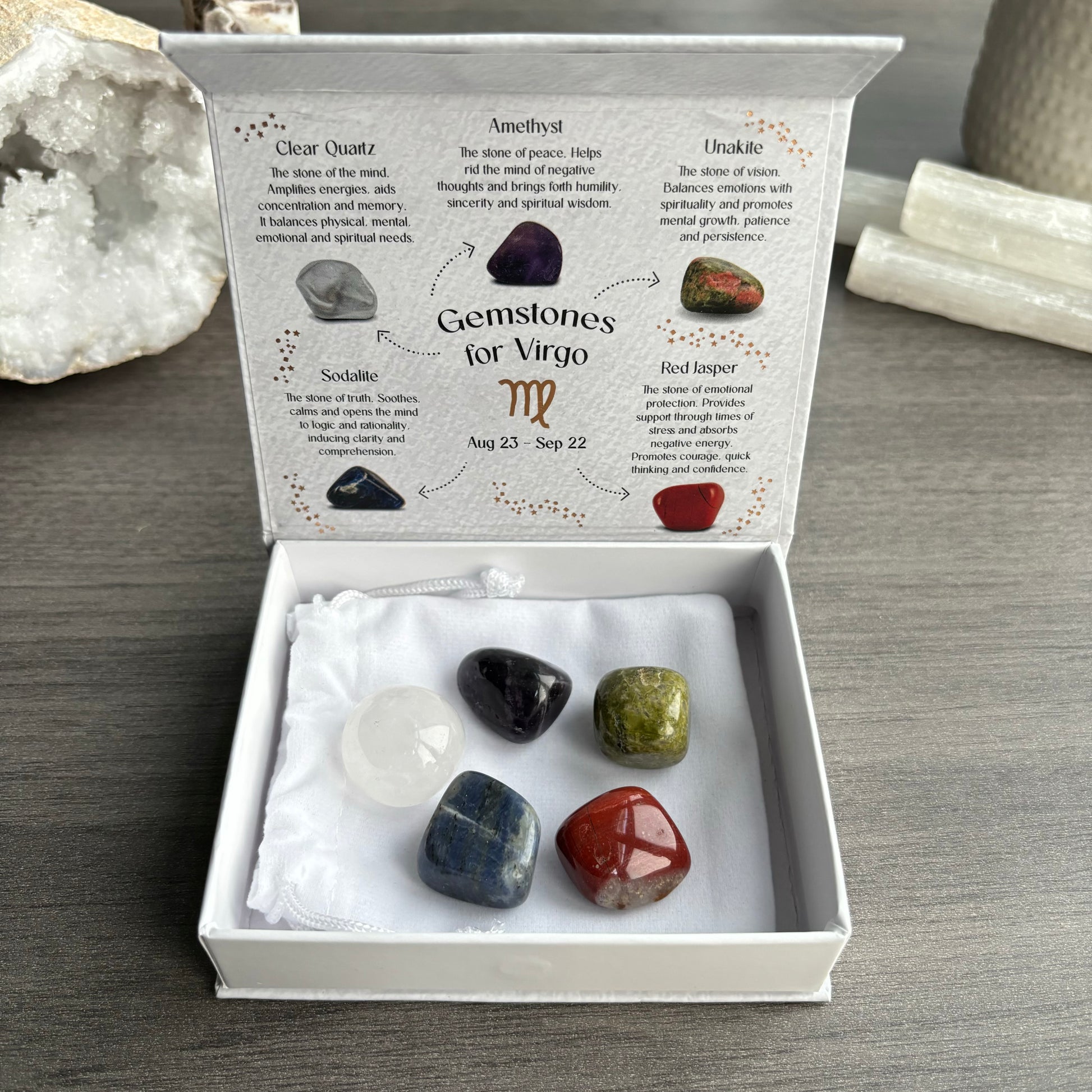 Virgo Crystal Tumbled Stones Set