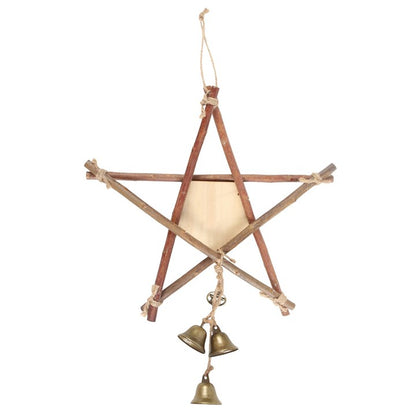 Large Witches Welcome Willow Pentagram Sign with Bells