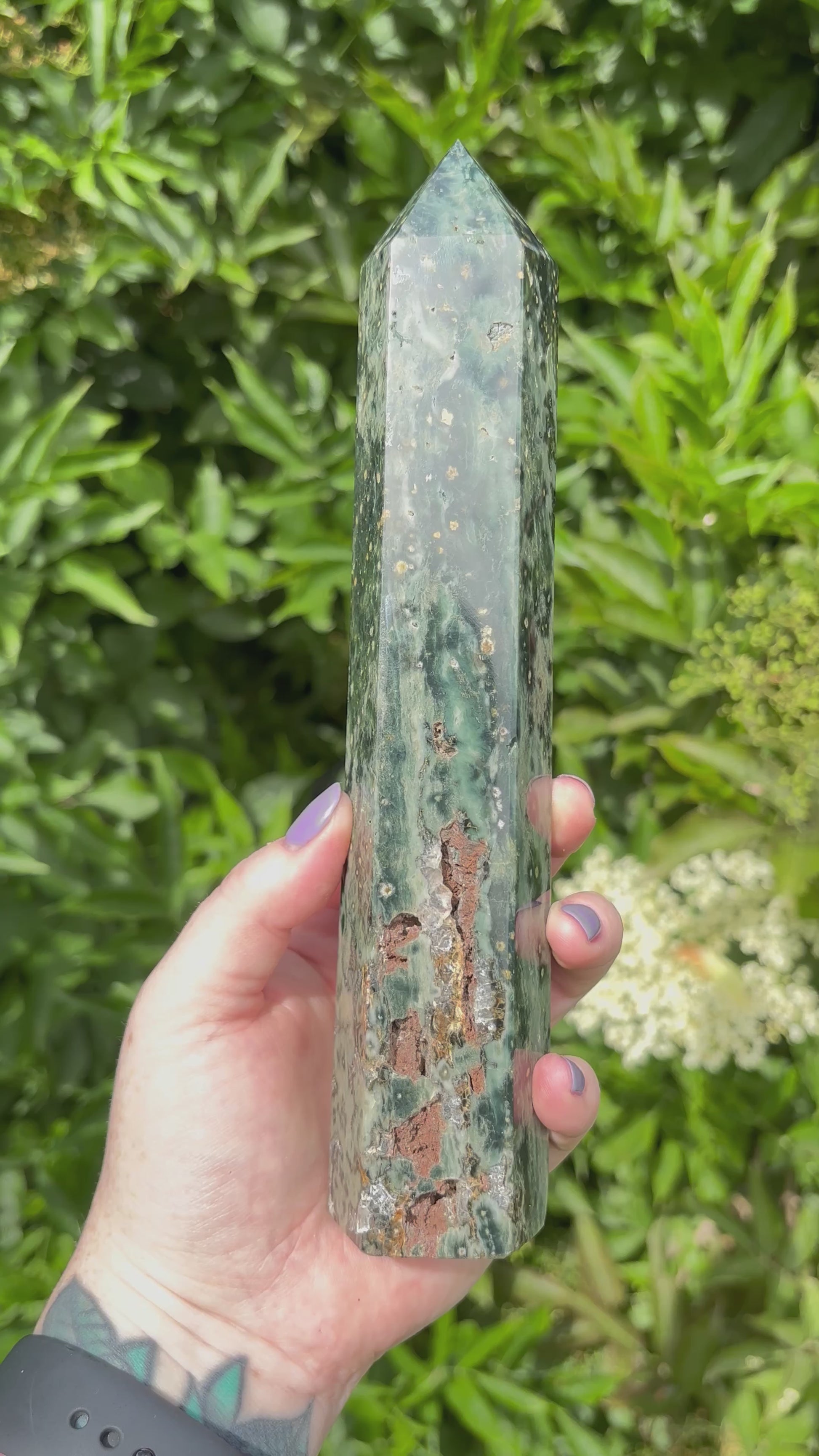 HUGE Ocean Jasper Crystal Tower