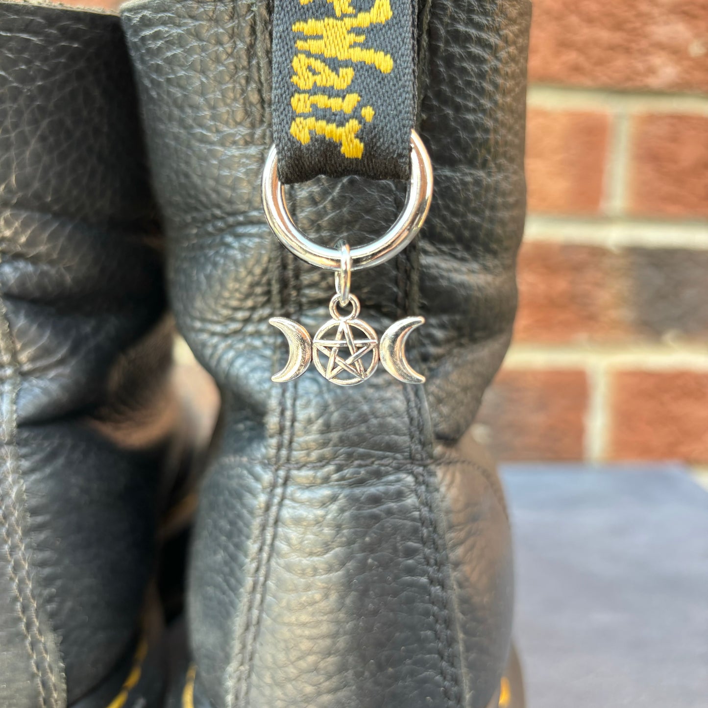 Pair of Silver Triple Moon & Pentagram Doc Charms
