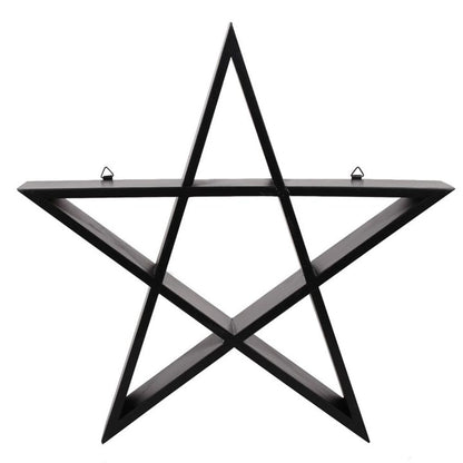 Spice up any space with this gothic-inspired wall shelf in the shape of a pentagram! It is perfect for showcasing your prized possessions and unique curiosities
