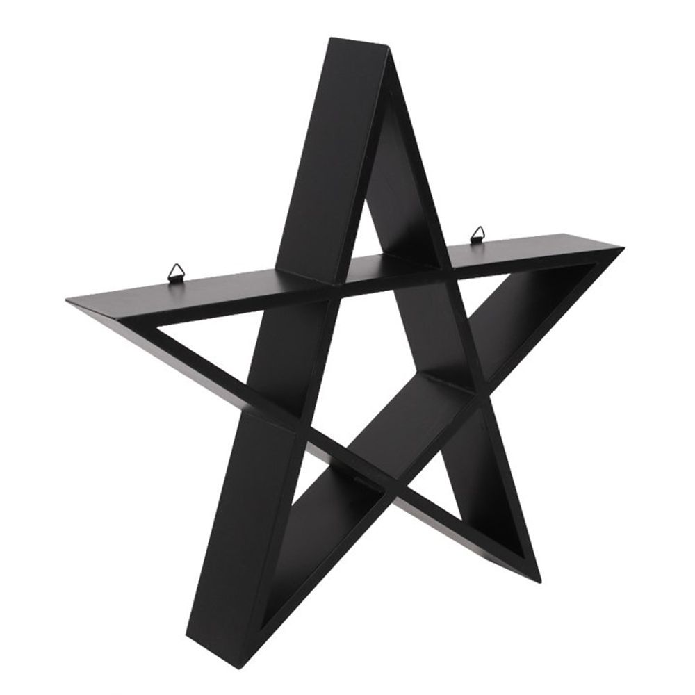 Spice up any space with this gothic-inspired wall shelf in the shape of a pentagram! It is perfect for showcasing your prized possessions and unique curiosities