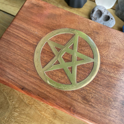 Pentagram Wooden Trinket Box